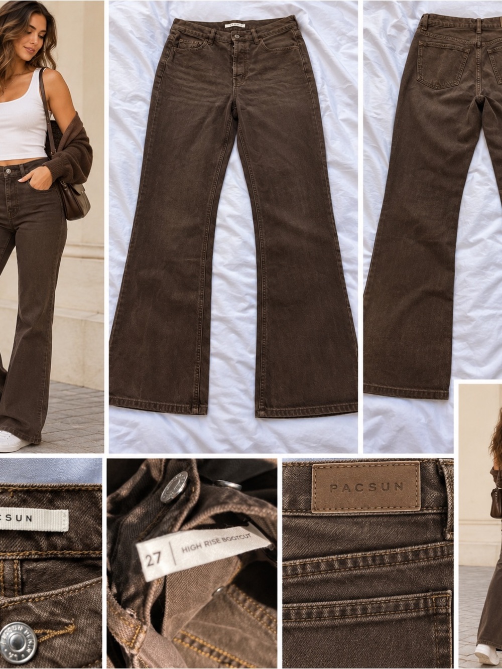 Vintage PacSun High-Rise Dark Brown Flare Jeans